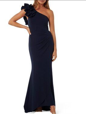 2 piece off the shoulder dress Caspian Slinky And Mesh Off Shoulder Maxi Dress - Ivory